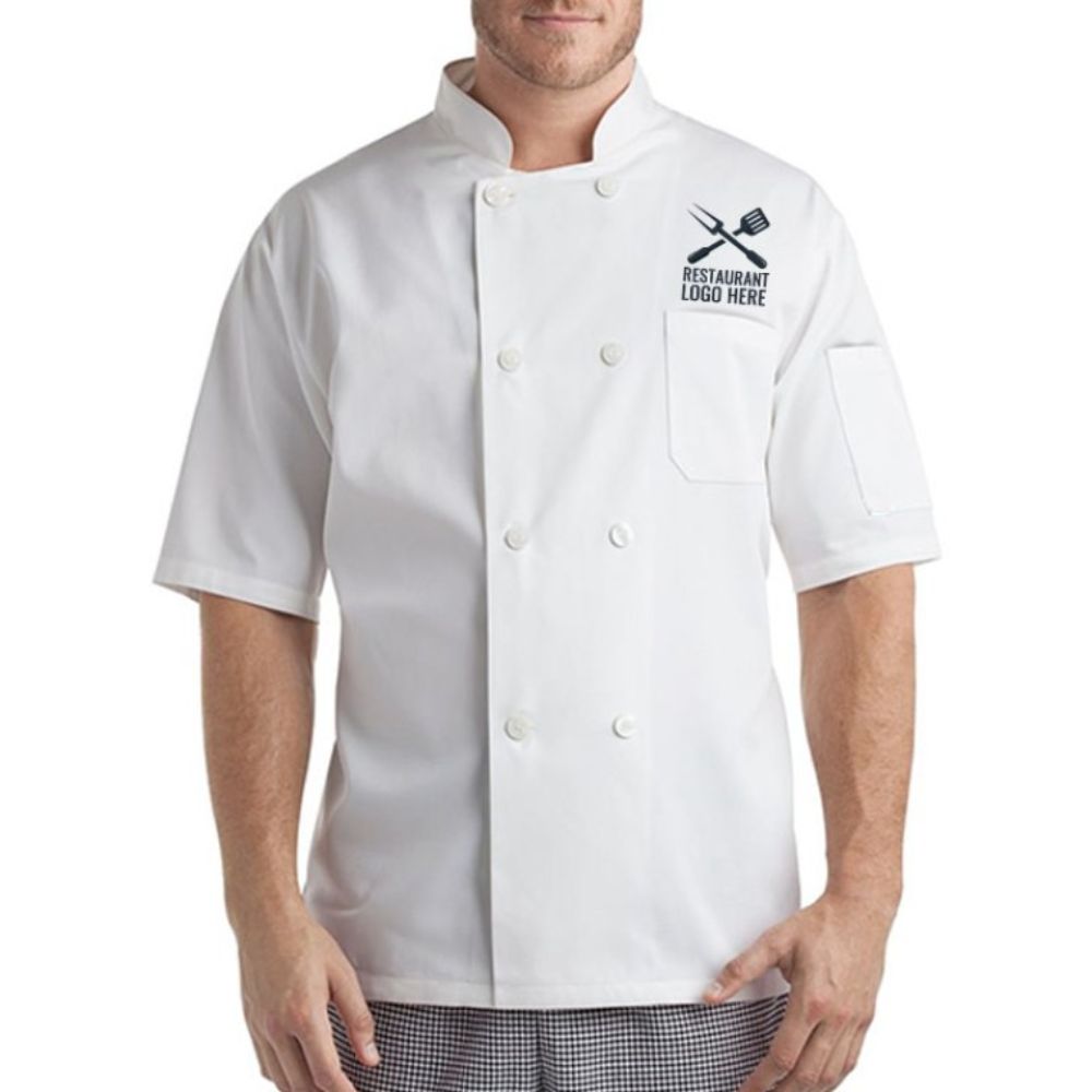 White Comfort Fit Short Sleeve Chef Coats