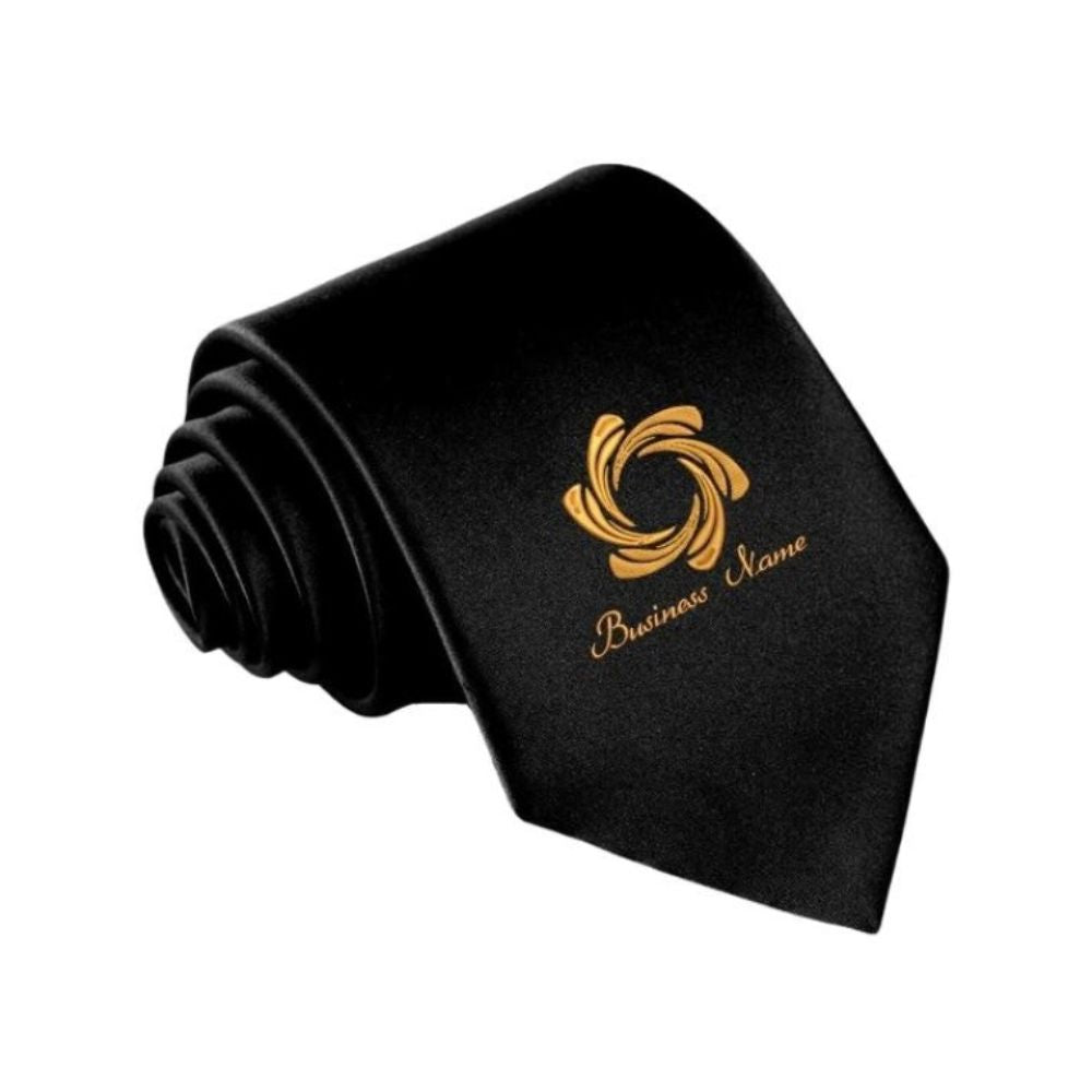 Customized Logo Necktie Black