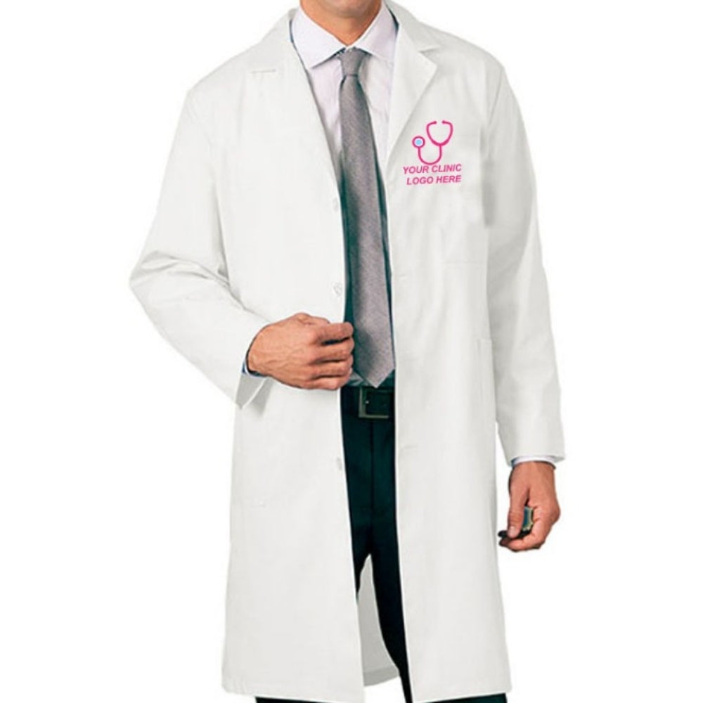 Unisex Long Medical Lab Coat White