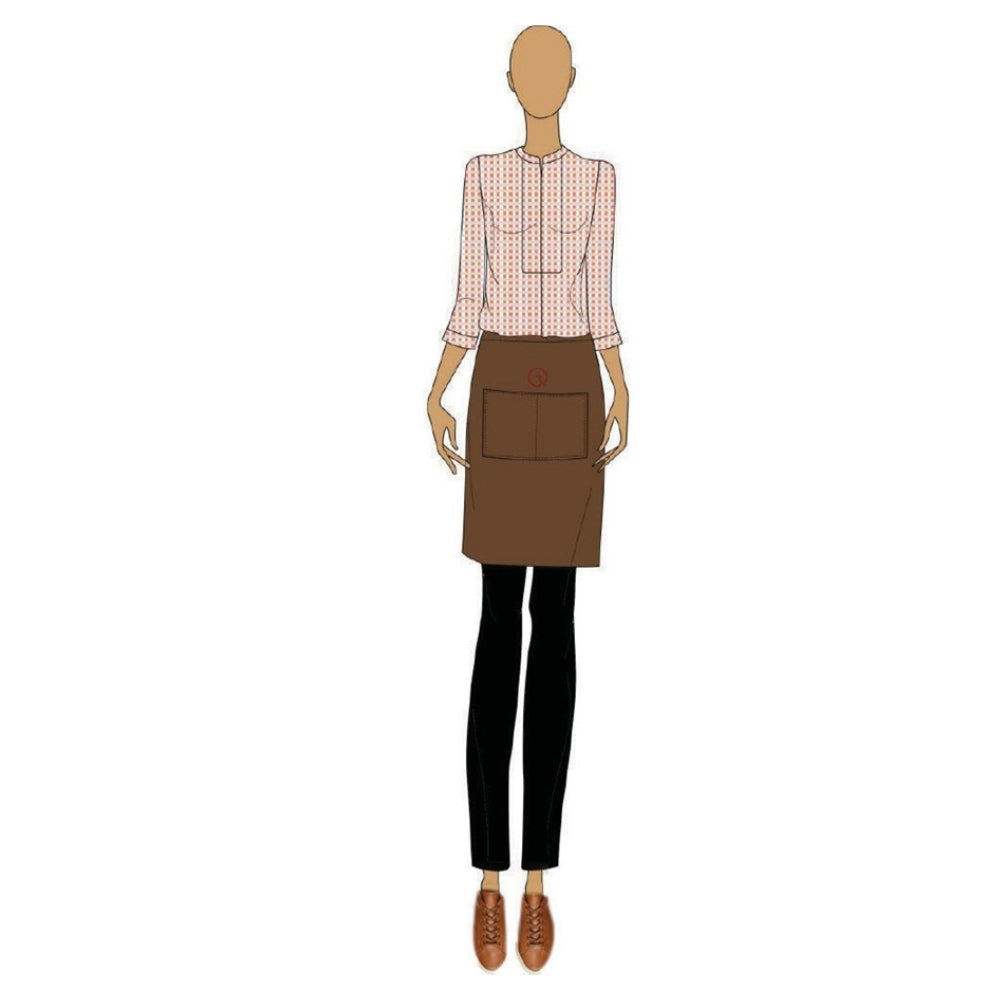 CaféCraft Women’s F&B Uniform Set – Brown Apron Edition