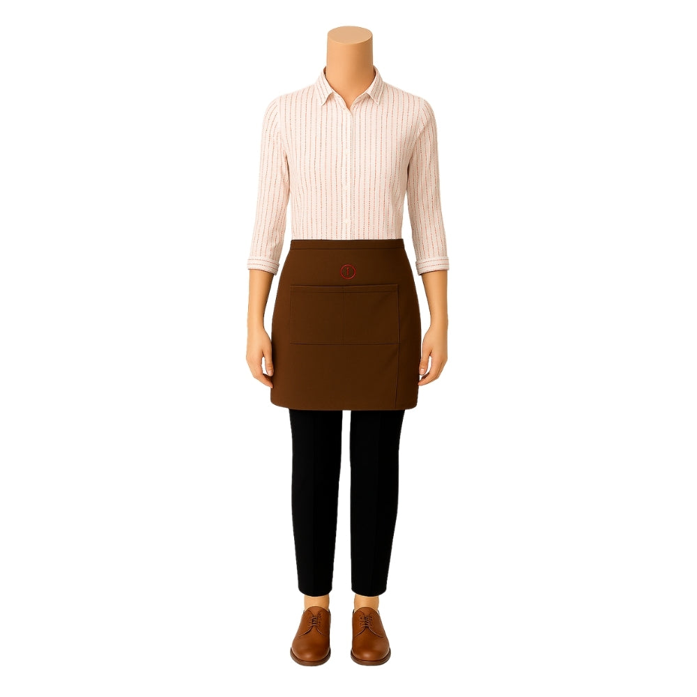 CaféCraft Women’s F&B Uniform Set – Brown Apron Edition