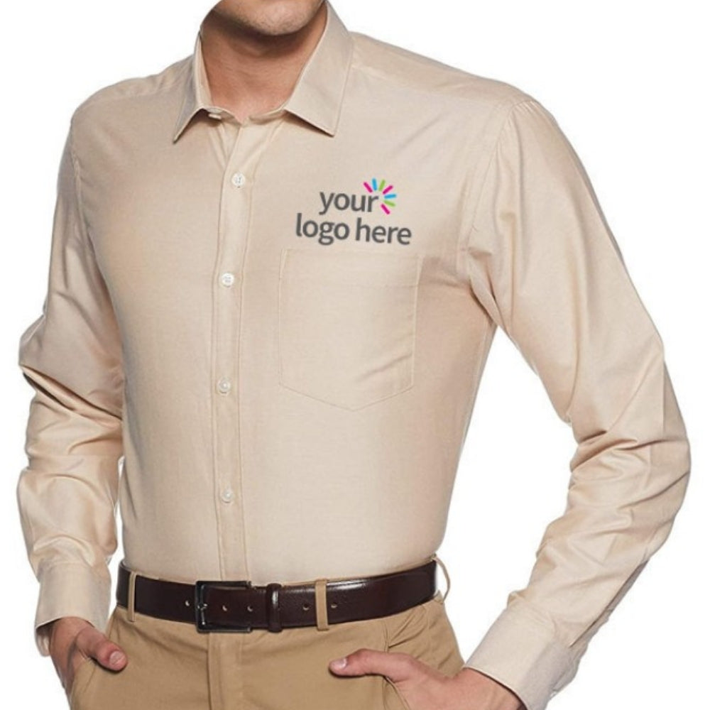 Men’s Economy Long Sleeve Office Shirt Beige