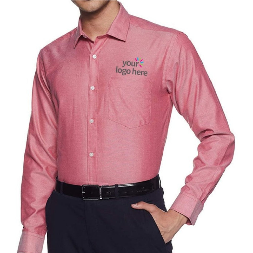 Men’s Economy Long Sleeve Office Shirt Light Red