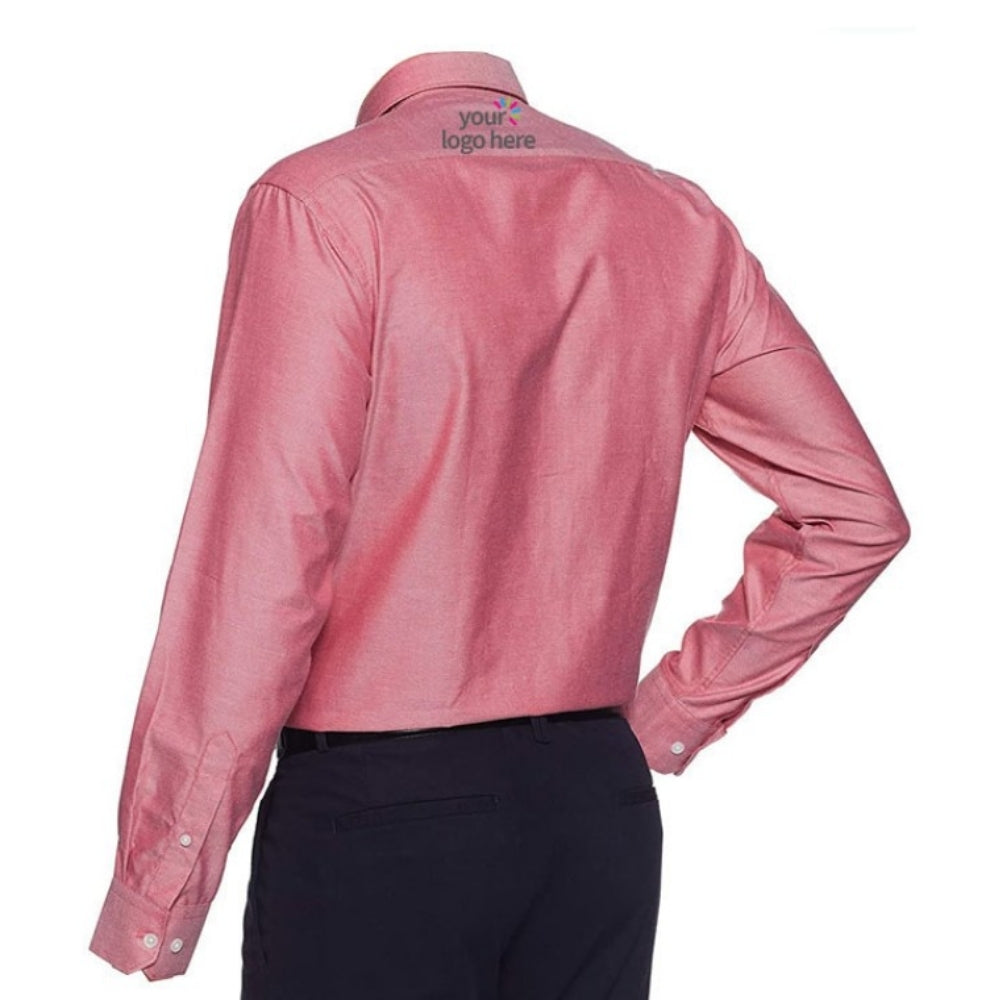 Men’s Economy Long Sleeve Office Shirt Light Red