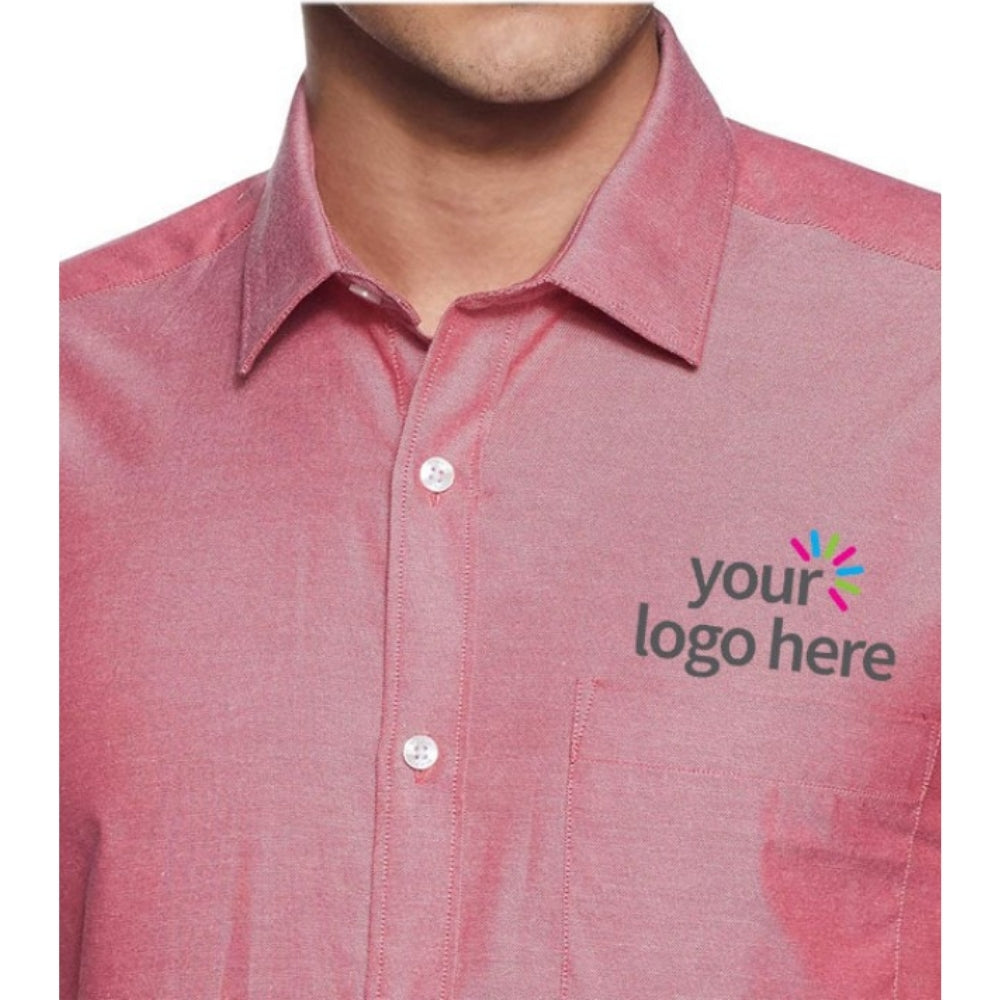 Men’s Economy Long Sleeve Office Shirt Light Red