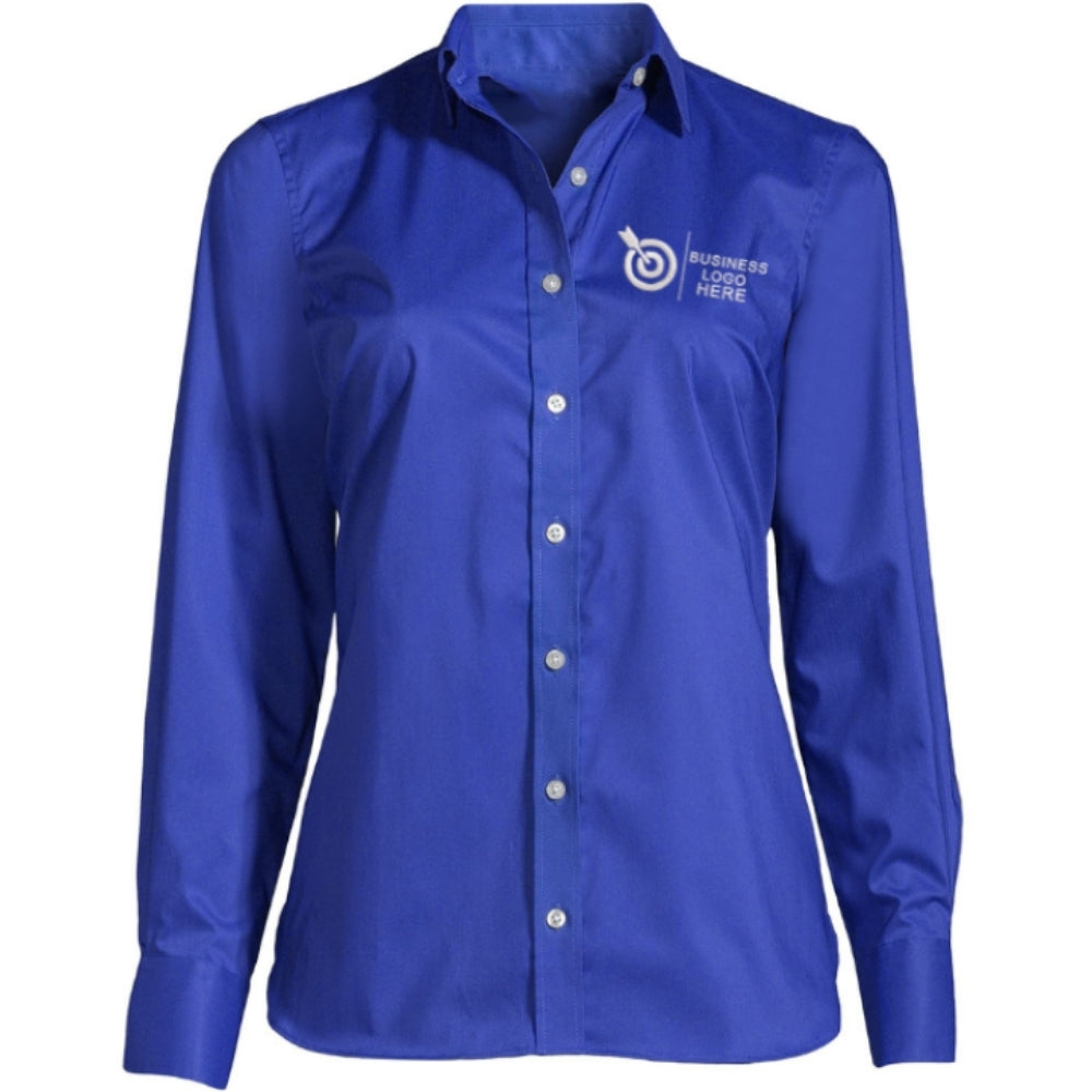 Women’s Long Sleeve Oxford Shirt Navy Blue