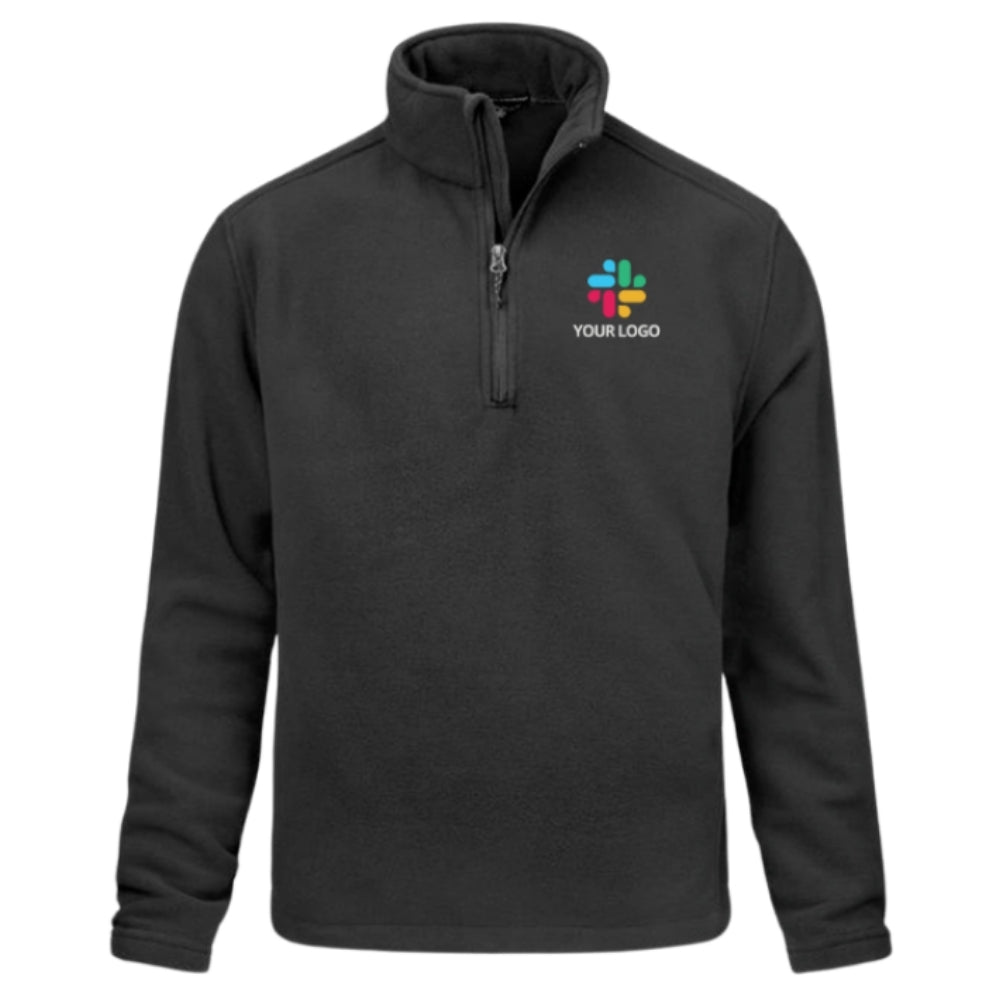 Customized Half Zipper Black Sweatshirt
