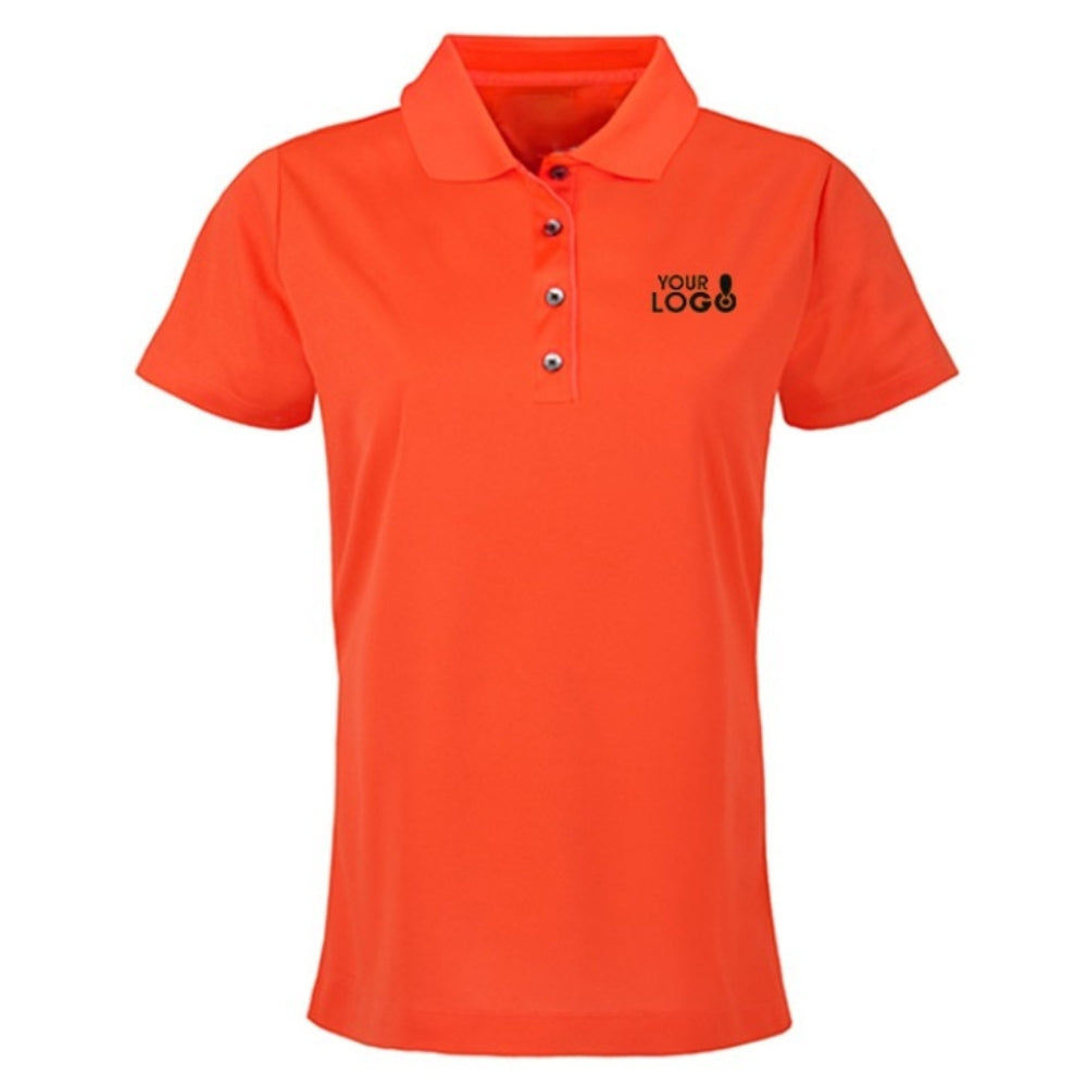 SmartWear Orange Polo T-Shirt for Women