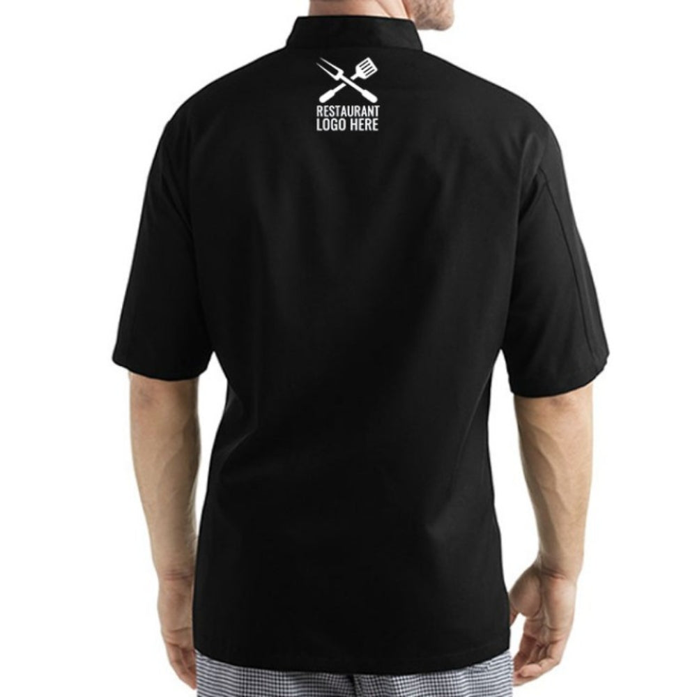 Comfort Fit Short Sleeve Chef Coat Black