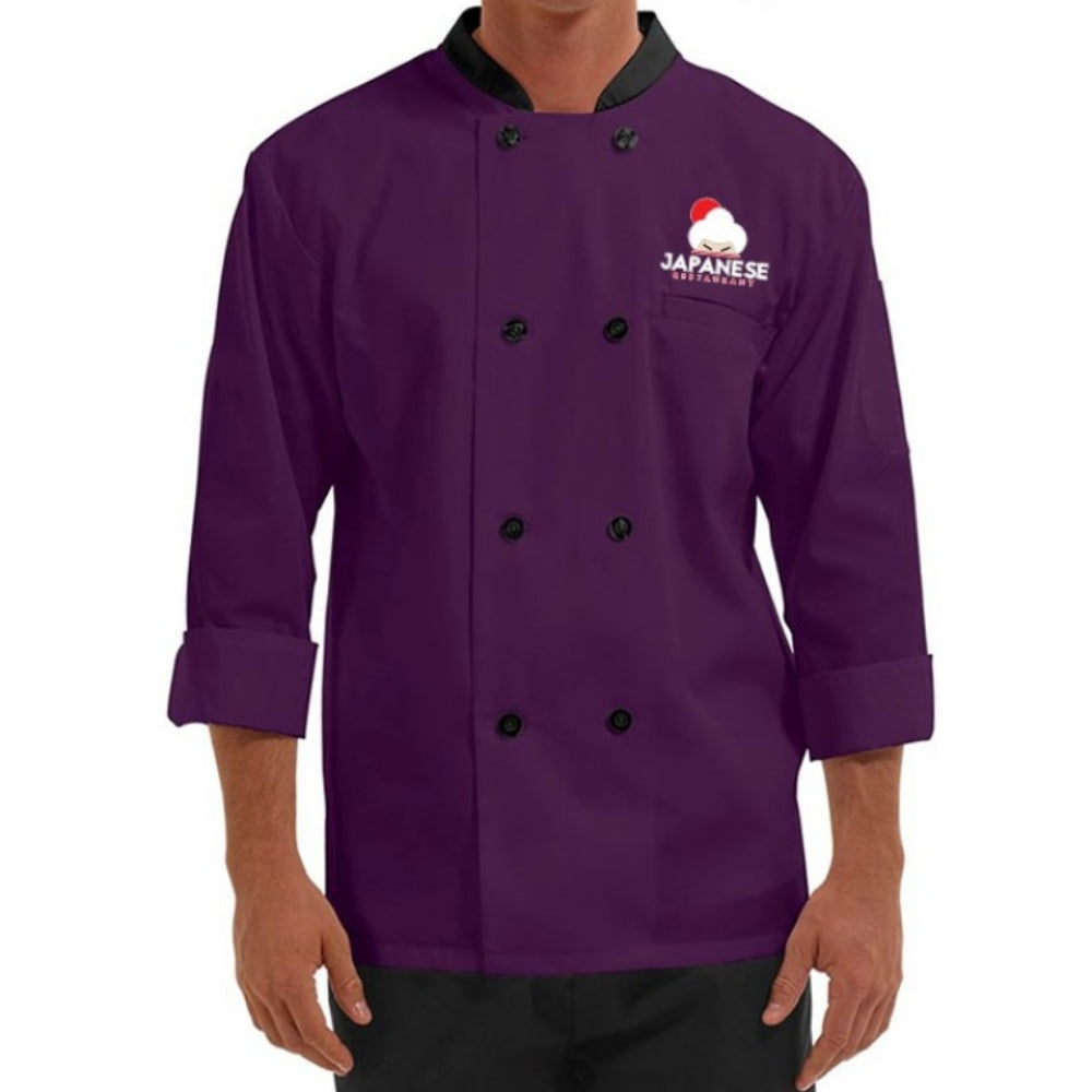 Traditional 3/4 Length Sleeve Chef Coat Purple