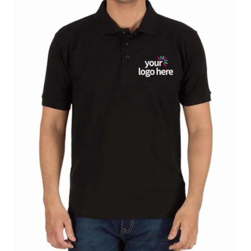 Personalized Polo Cotton T-Shirt Black
