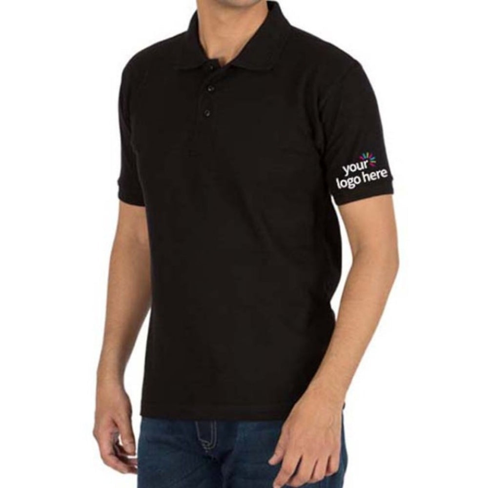 Personalized Polo Cotton T-Shirt Black