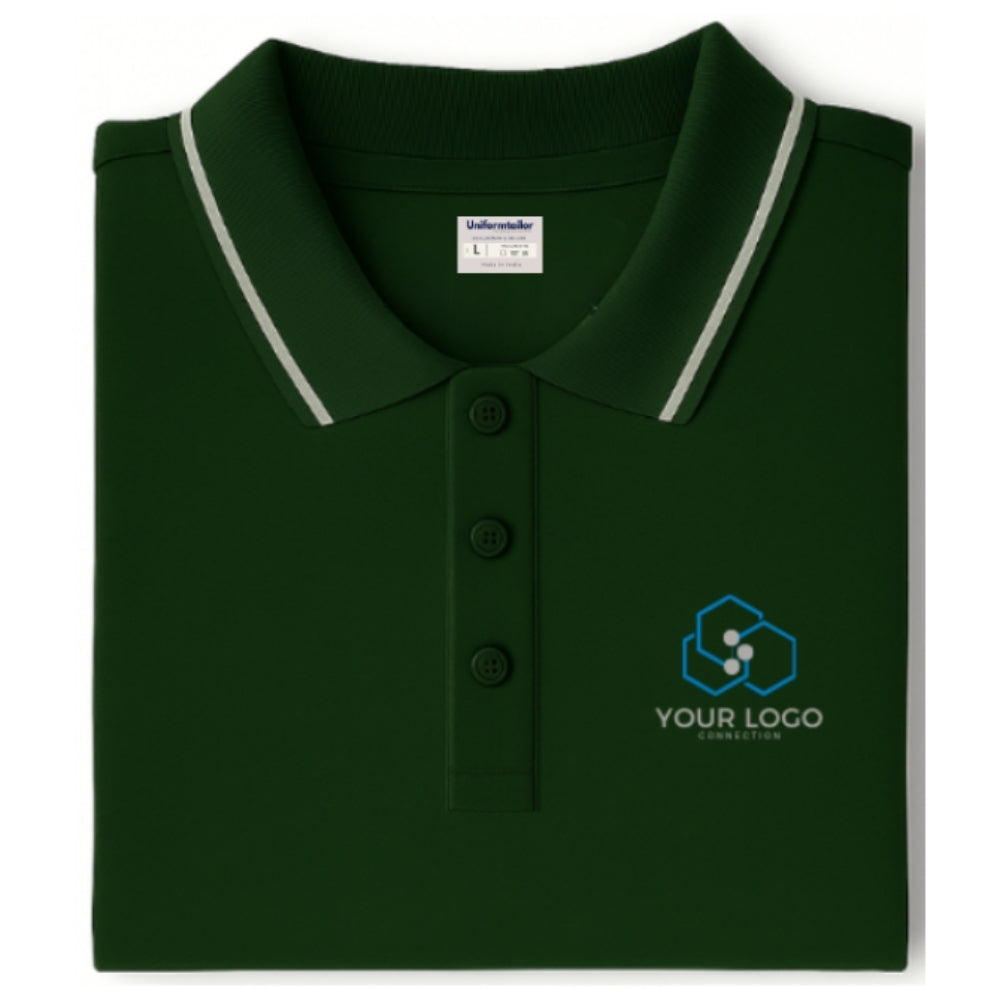 Customized Polo T-Shirt Dark Green With Tipping