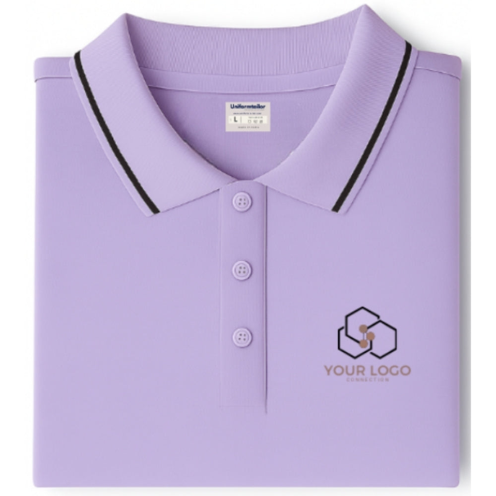 Customized Polo T-Shirt Lilac With Tipping