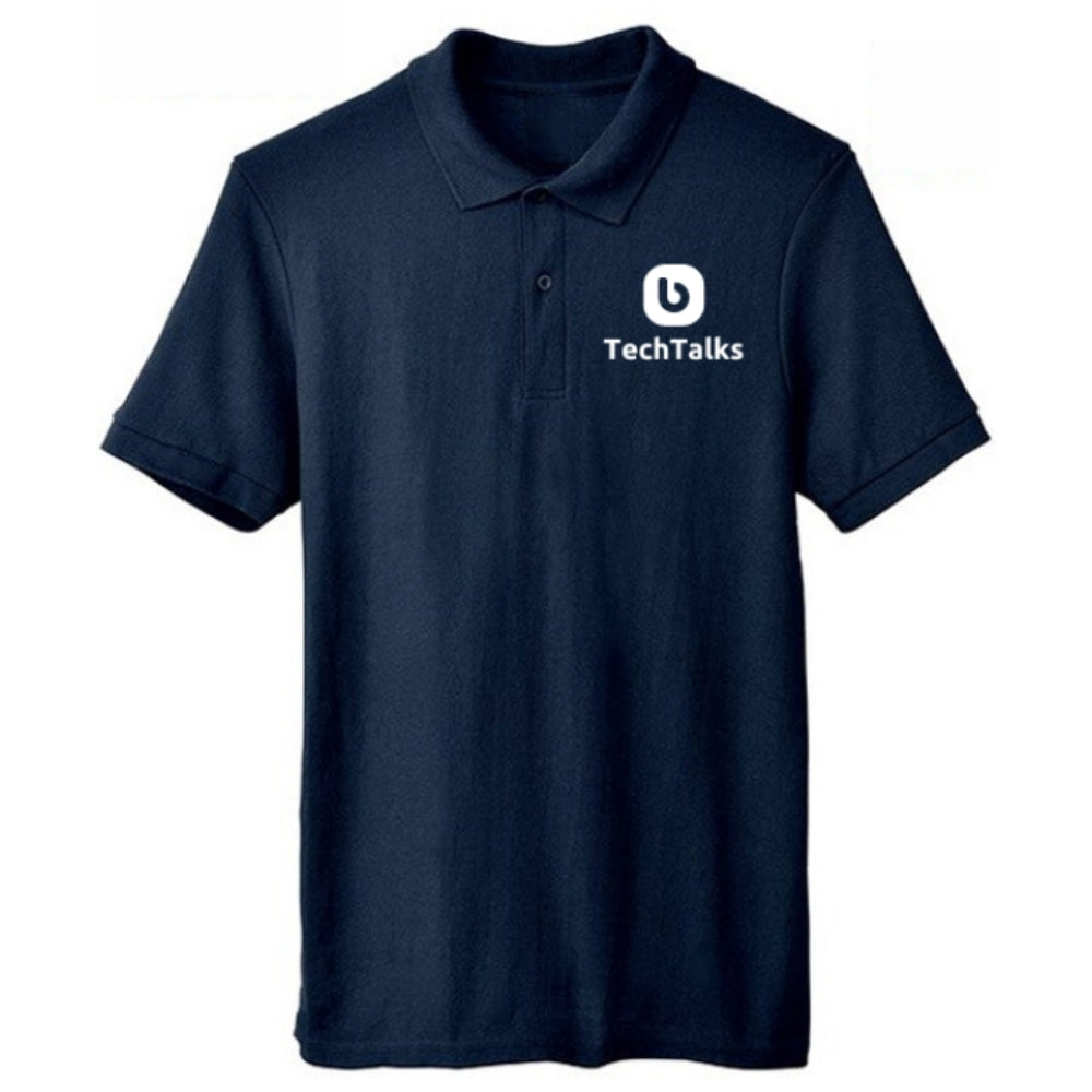 Economy Dri Cool Navy Blue Polo T-Shirts Logo Printed